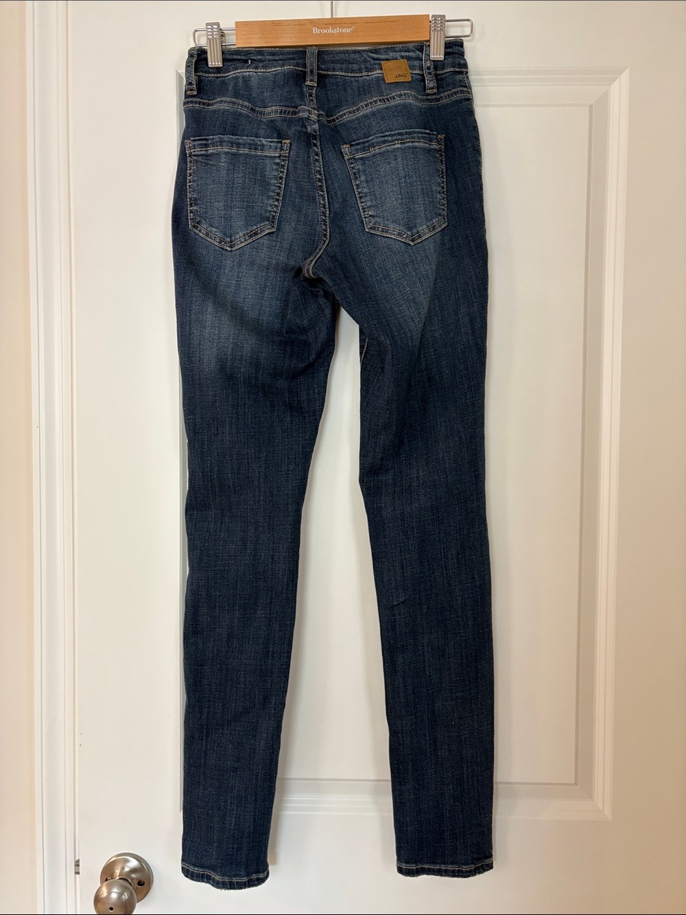 Jag Jeans Dark Blue Skinny Jeans with Orange & White Floral Embroidery - Picture 5 of 7
